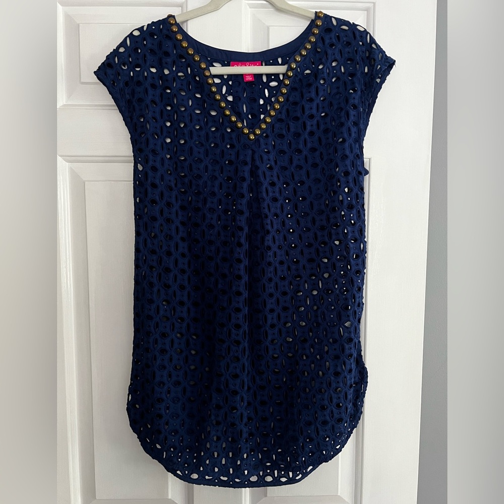 Lilly Pulitzer Navy Blue Swim Cover